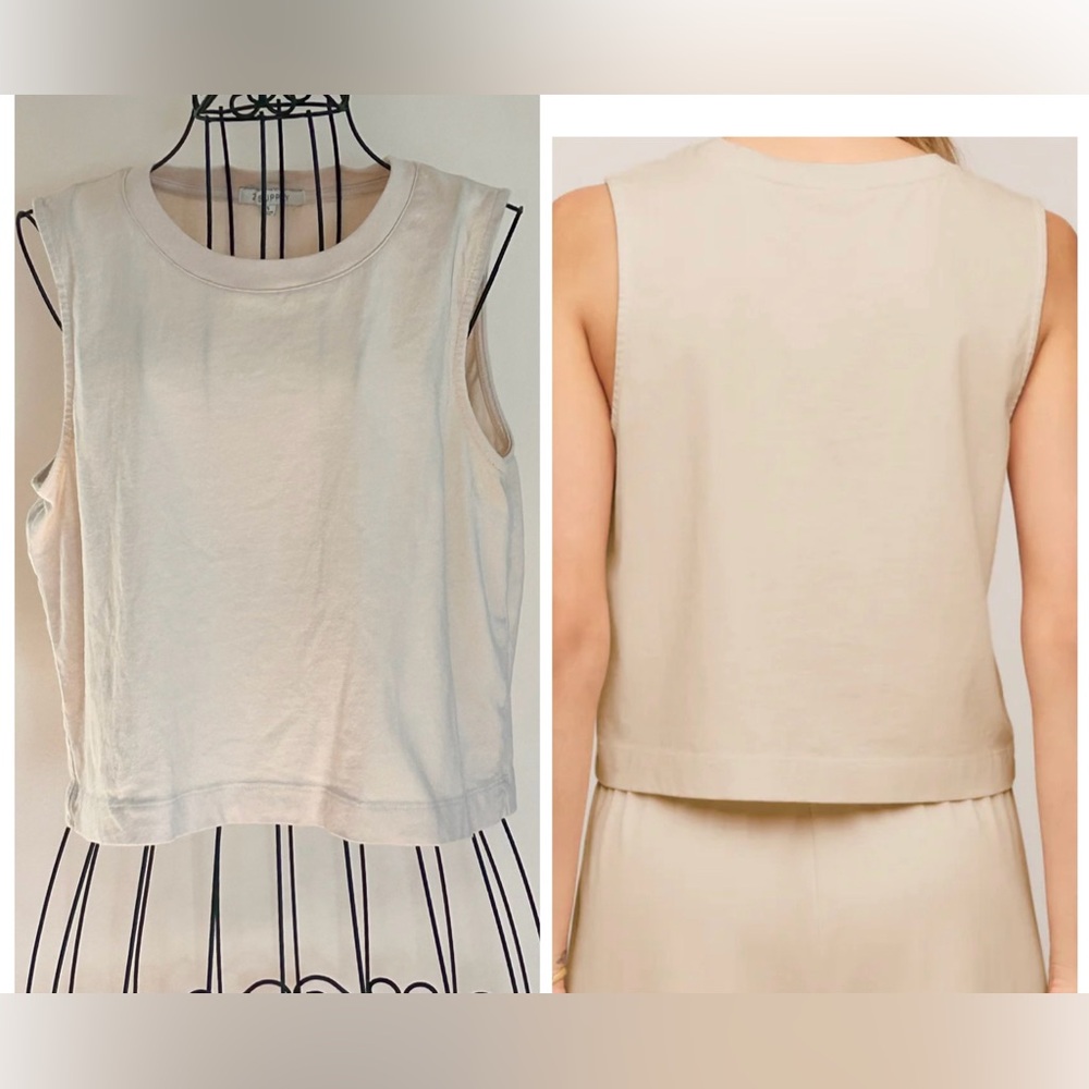 Z Supply Cream Sleeveless Boxy Tank Top